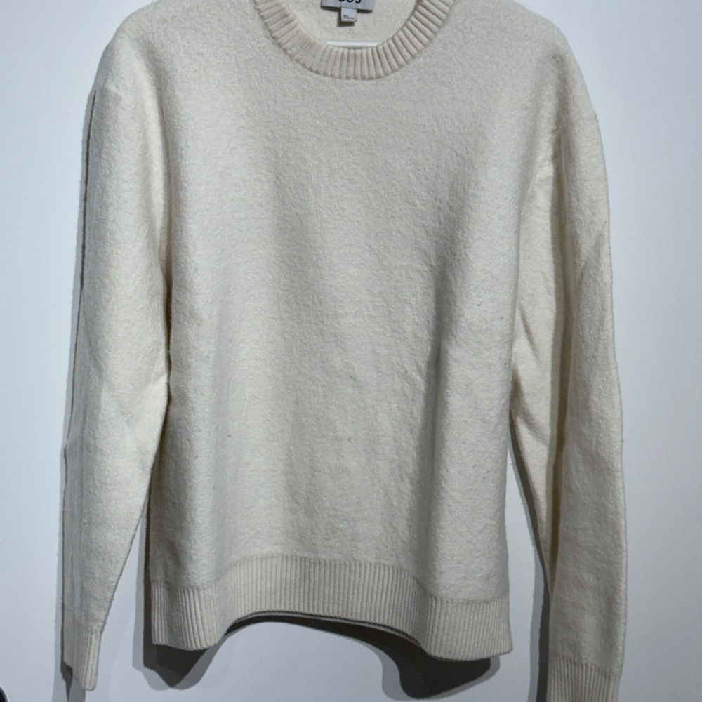 COS Men's Cream Wool Sweater
